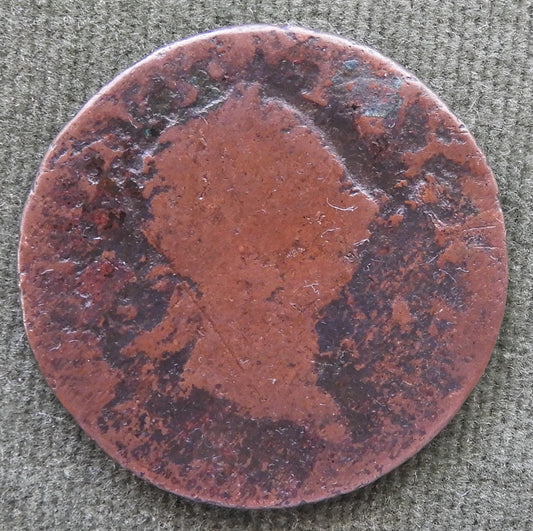 Ireland 1805 1/2p Half Penny King George III Coin - Heavily Worn