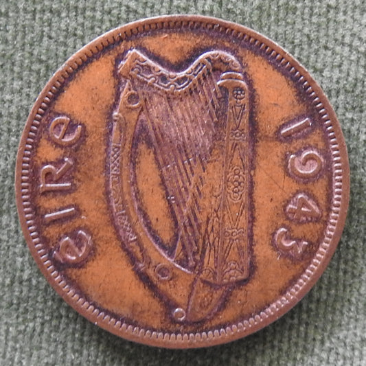 Ireland Eire 1943 1 Pingn 1d Coin