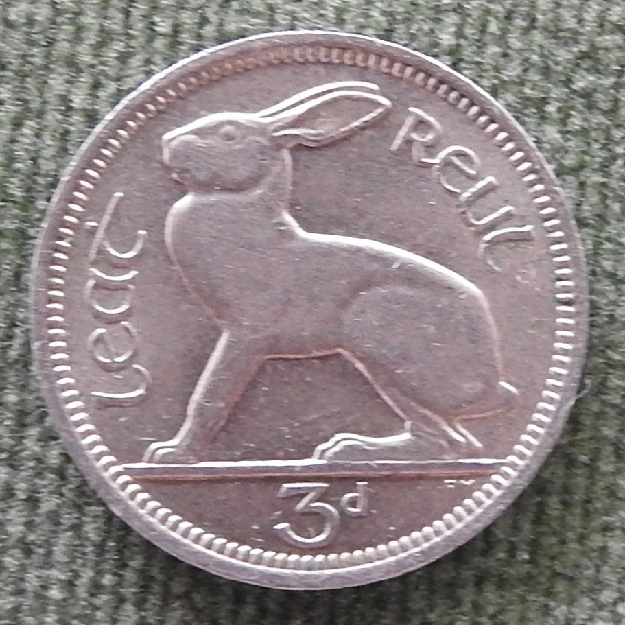 Ireland Eire 1962 3d Leat Reul Coin