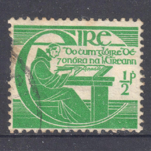 Ireland Eire 1944 1/2 Pence Green 300th Anniversary of the Death of Michael O´Clerighs Stamp - Perfin:15x14