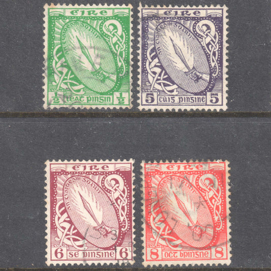 Ireland Eire 1923 On New Daily Stamp Set of 4 - Perfin:15x14