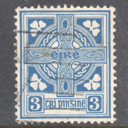 Ireland Eire 1922 -1923 3 Pingin Blue New Daily Stamp - Perfin:15x14