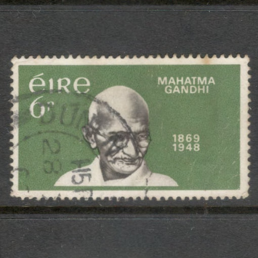 Ireland Eire 1969 6p Multicoloured 100th Anniversary of Mahatma Gandi Stamp - Perfin: 15.0