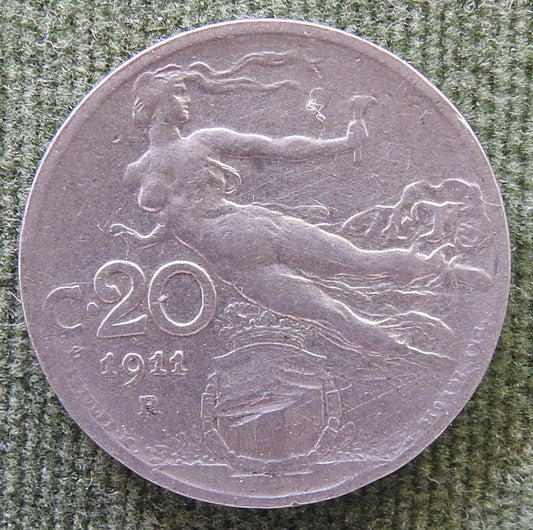 Italy 1911 20 Centesimi Coin - Liberty In Flight