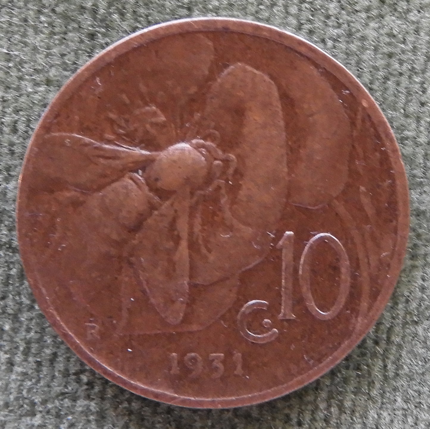Italy 1931 10 Centesimi Coin Victor Emmanuel III