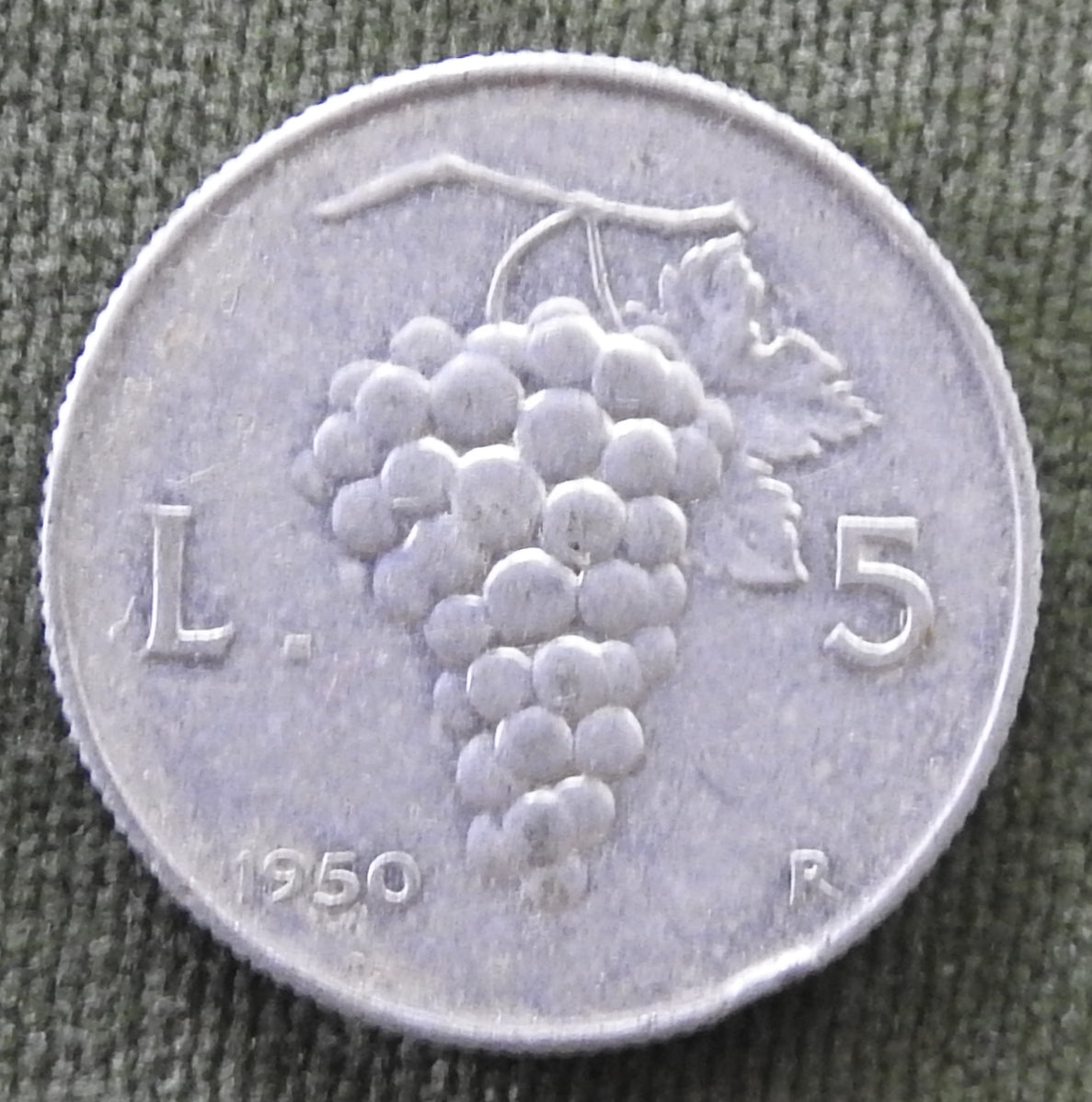 Italy 1950 5 Lira Coin - Circulated