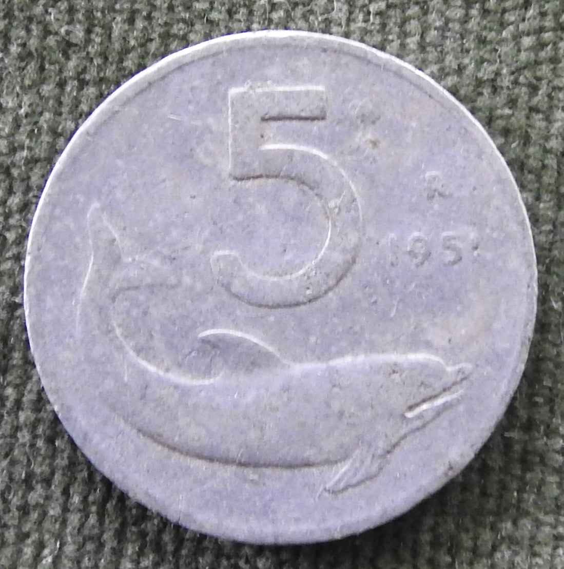 Italy 1951 5 Lire Rudder Coin
