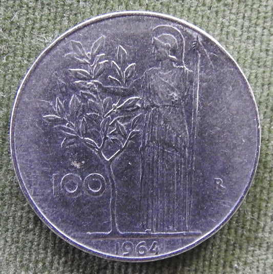 Italy 1964 100 Lira Coin Goddess Minerva