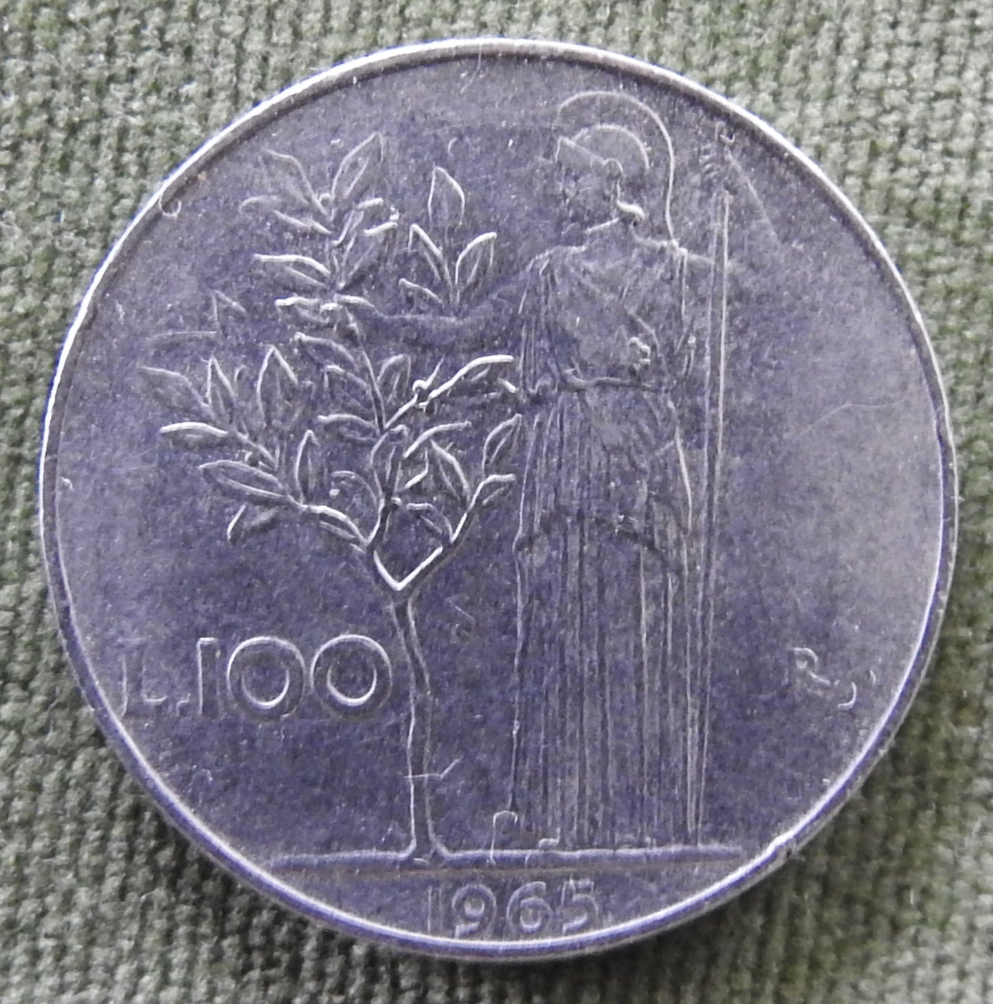 Italy 1965 100 Lire Goddess Minerva Facing Left Coin