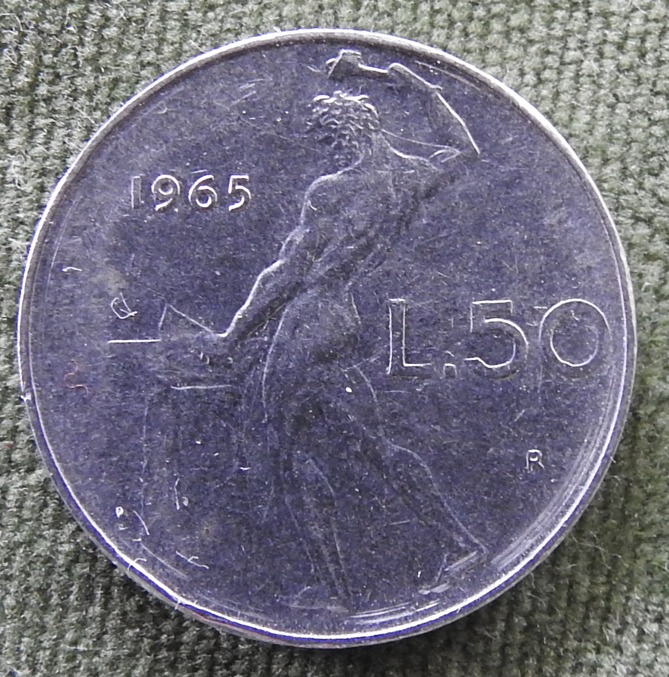 Italy 1965 50 Lire The God Vulcan Coin