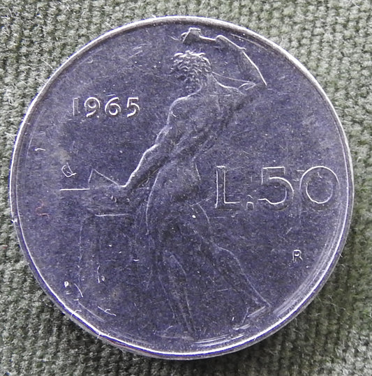 Italy 1965 50 Lire The God Vulcan Coin
