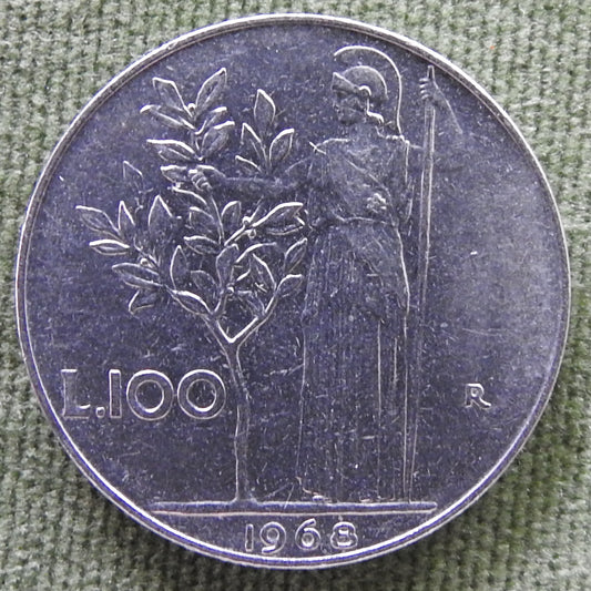 Italy 1968 100 Lira Coin Goddess Minerva