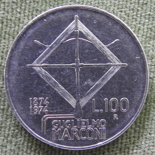 Italy 1974 100 Lira Coin Guglielmo Marconi