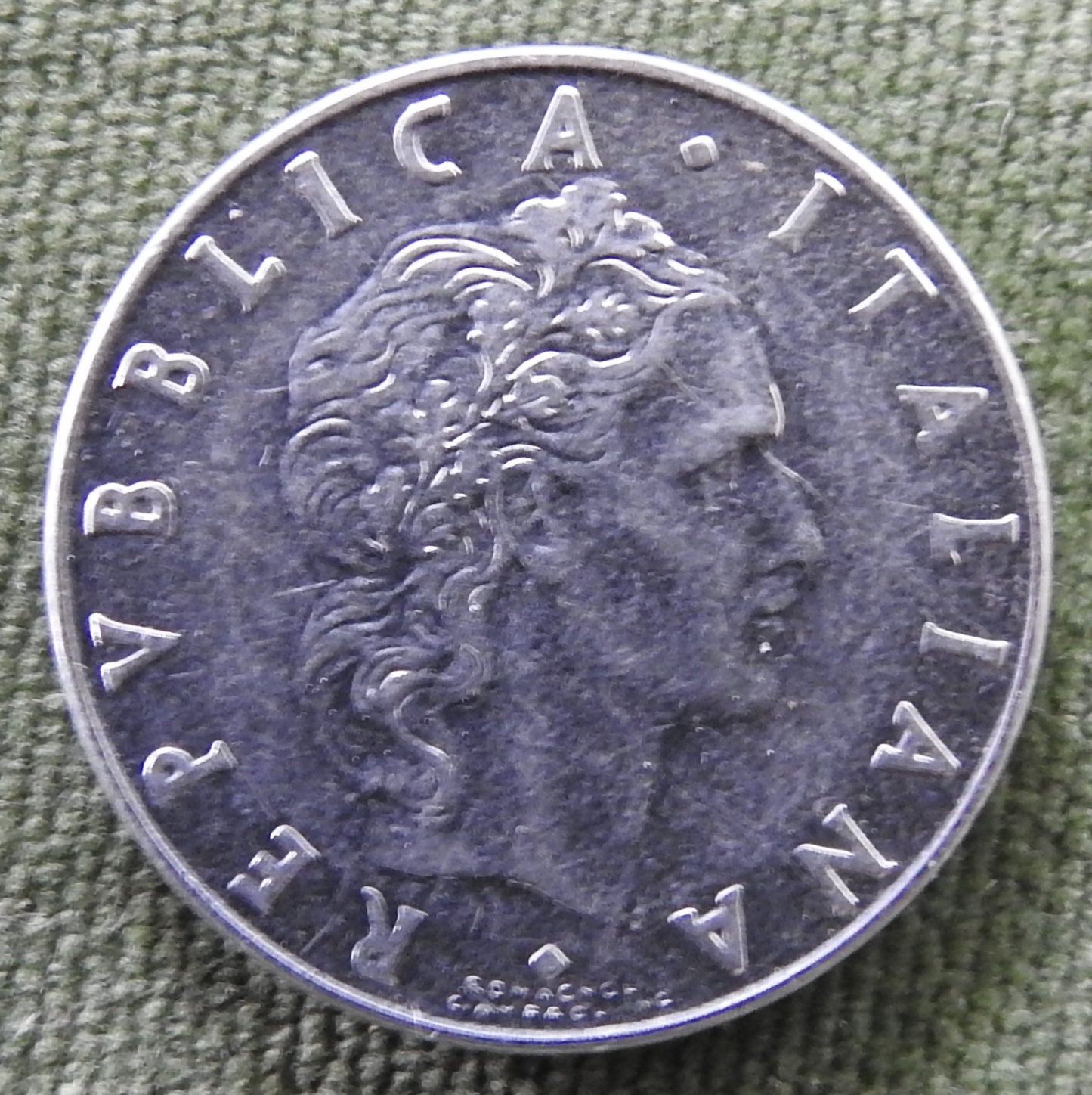 Italy 1977 50 Lire The God Vulcan Coin