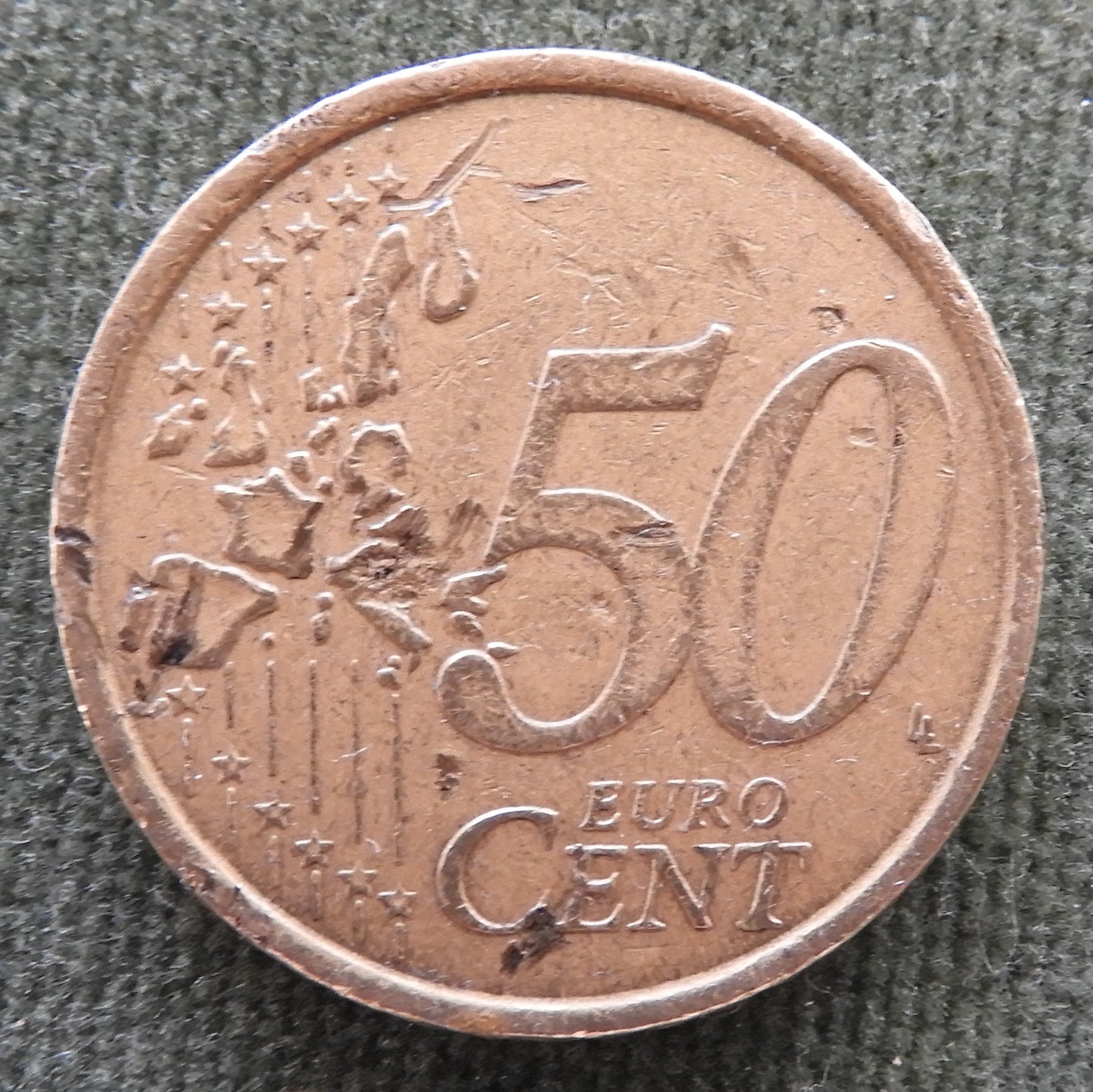 Italy 2002 50 Euro Cent Coin The Equestrian Statue of Marcus Aurelius