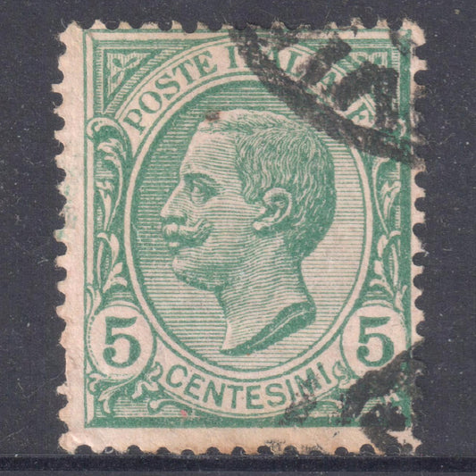 Italy Italia 1906 5 Centesimi Green King Victor Emmanuel III Stamp - Perfin:14