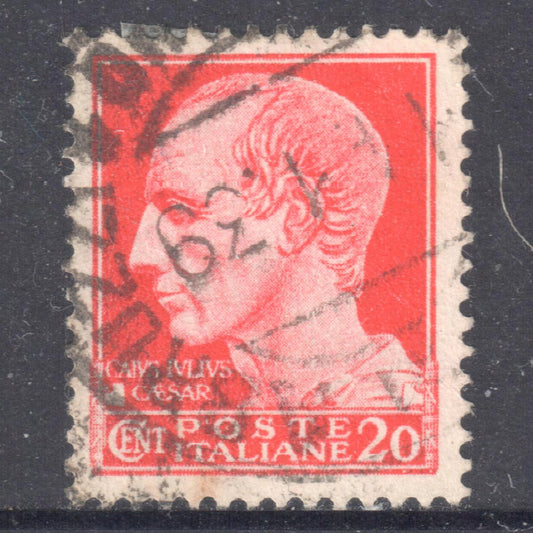 Italy Italia 1929 20 Centesimi Red Definitives Serie Imperiale Stamp - Perfin:14