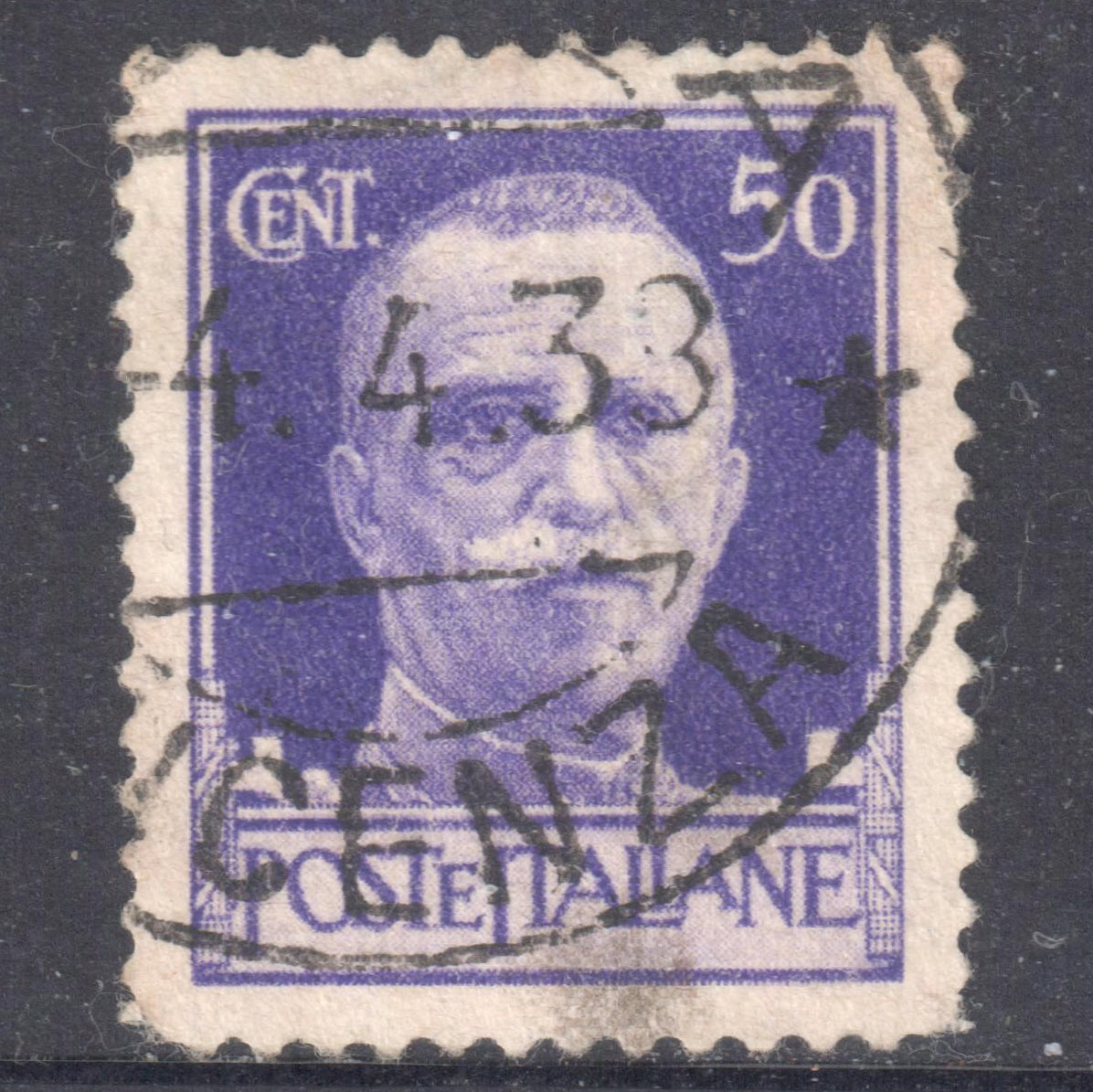 Italy Italia 1929 50 Centesimo Violet Definitive Serie Imperiale Stamp - Perfin:14