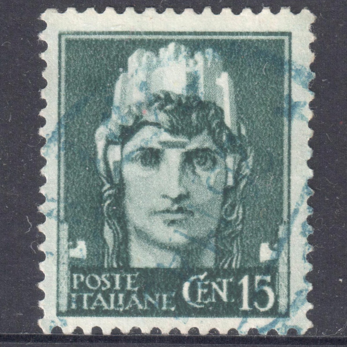 Italy Italia 1929 15 Centesimo Dark Green Definitive Serie Imperiale Stamp - Perfin:14