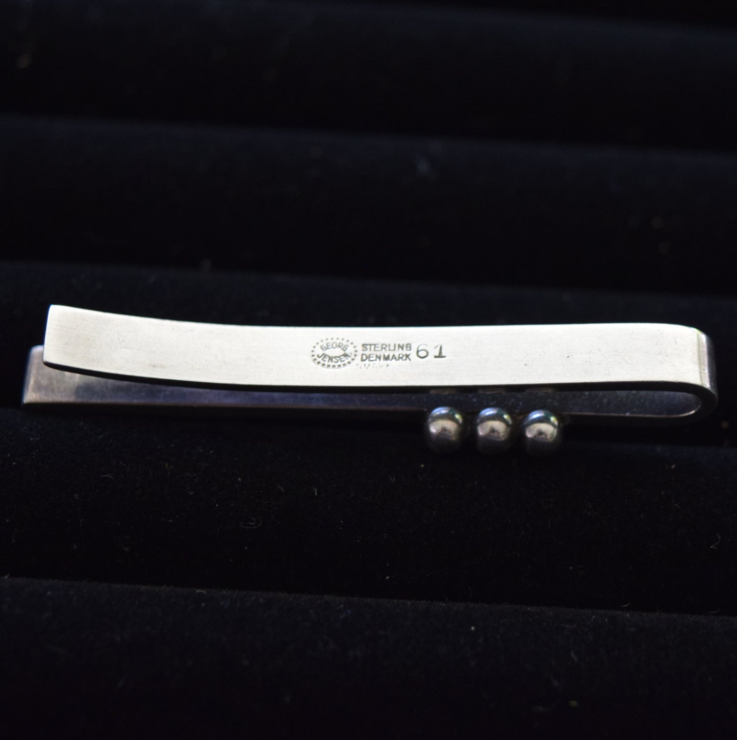 Georg Jensen 61 Tie Clasp Clip Bar Pin Sterling Silver 925 5cm