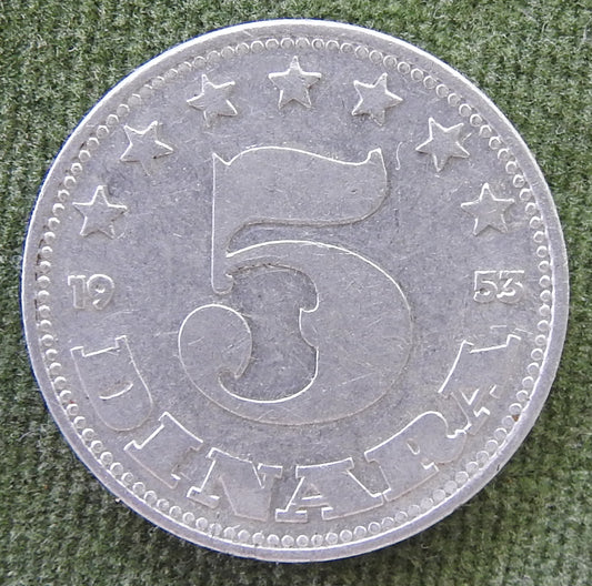 Jugoslavia 1953 5 Dinara Coin Seven Stars Above