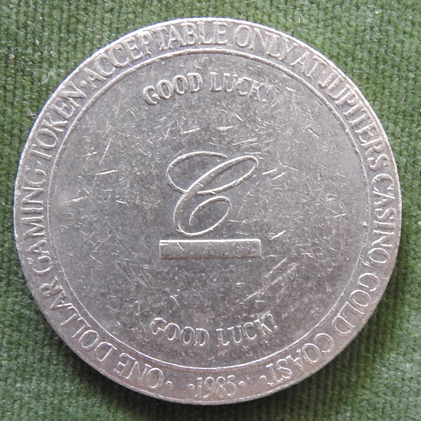 Australian 1985 $1 1 Dollar Jupiters Casino Gaming Token