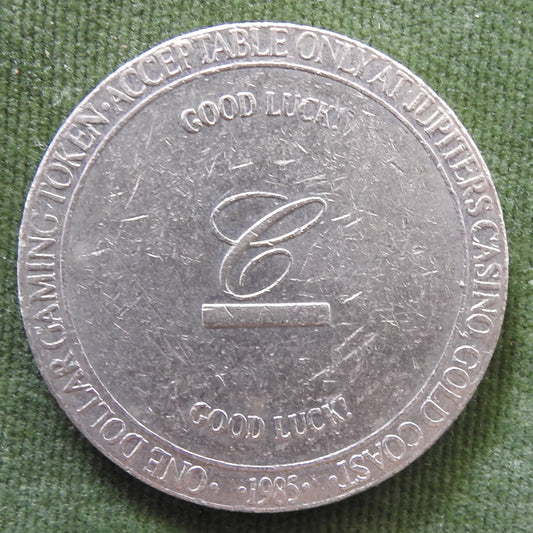 Australian 1985 $1 1 Dollar Jupiters Casino Gaming Token