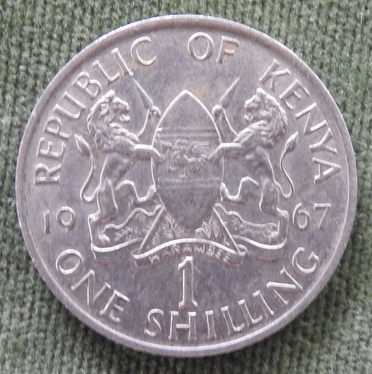 Republic Of Kenya 1967 One Shilling President Mzee Jomo Kenyatta Coin