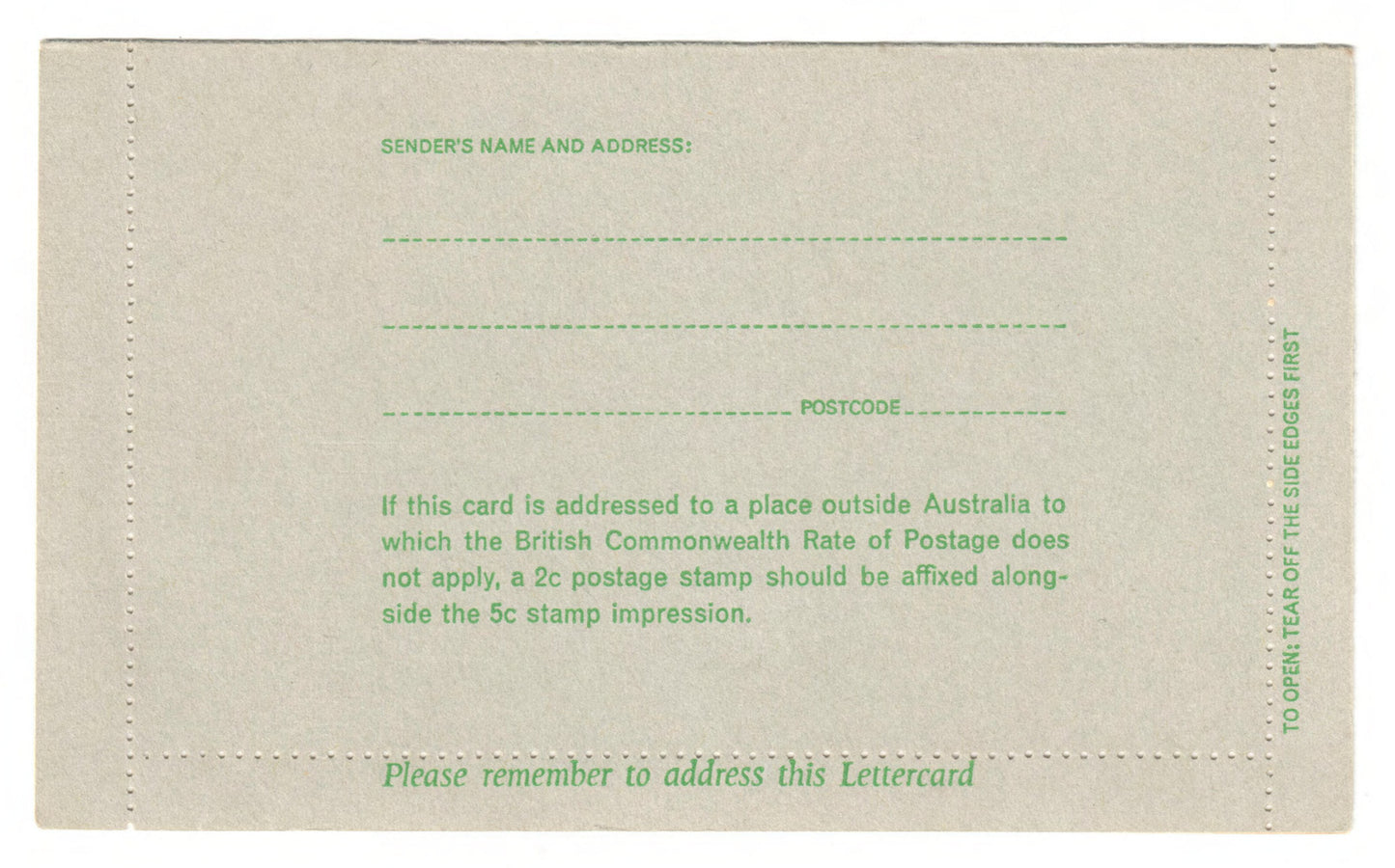 Australian Telegram Envelope T6.65D