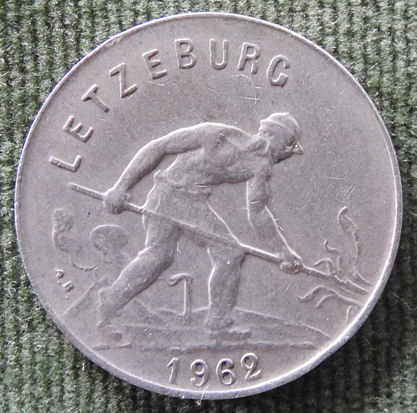 Luxembourg 1962 1 Franc Coin A Puddler At Work