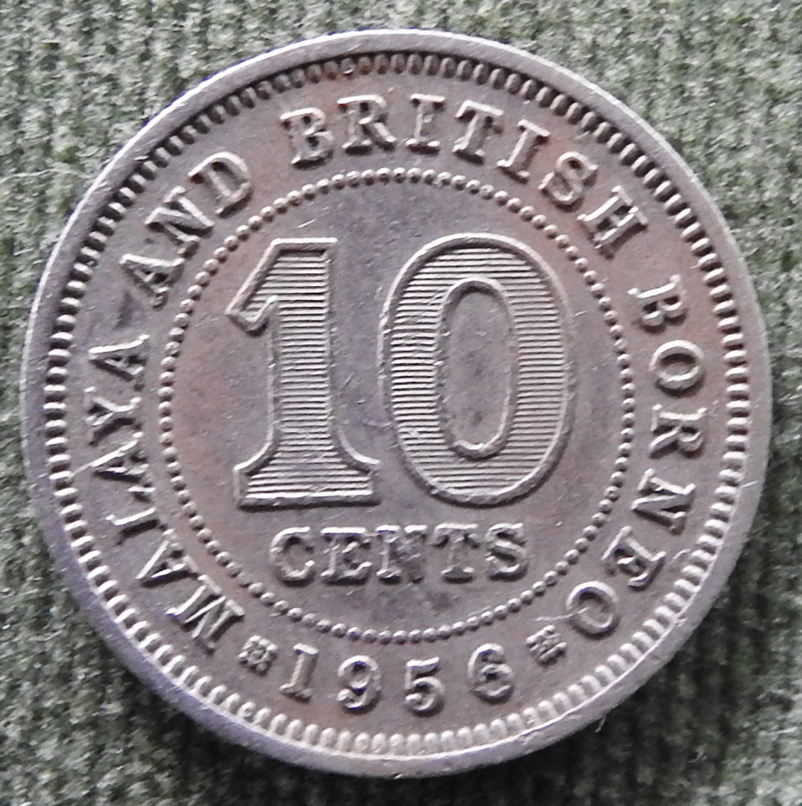 Malaya & British Borneo 1956 10 Cent Queen Elizabeth II Coin