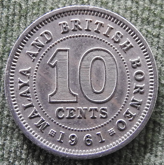 Malaya & British Borneo 1961 10 Cent Queen Elizabeth II Coin