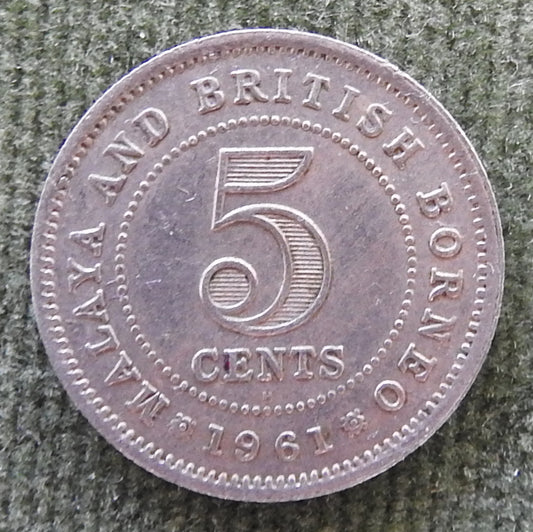 Malaya & British Borneo 1961 5 Cent Queen Elizabeth II Coin