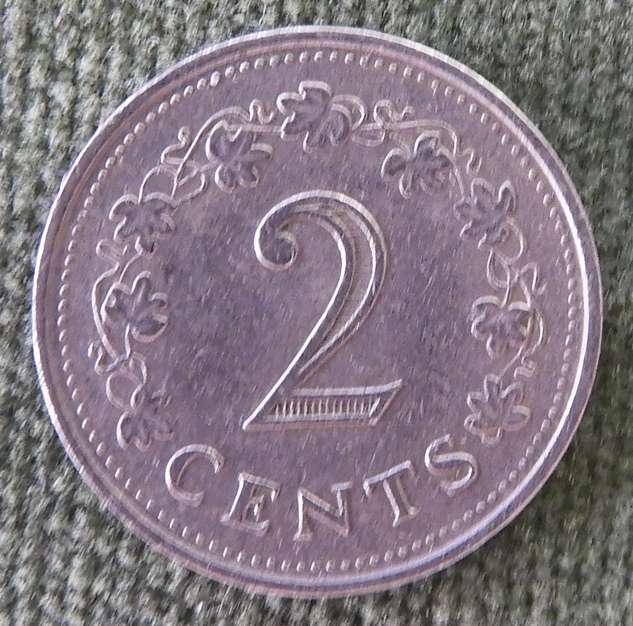Maltese Malta 1976 2 Cent Coin