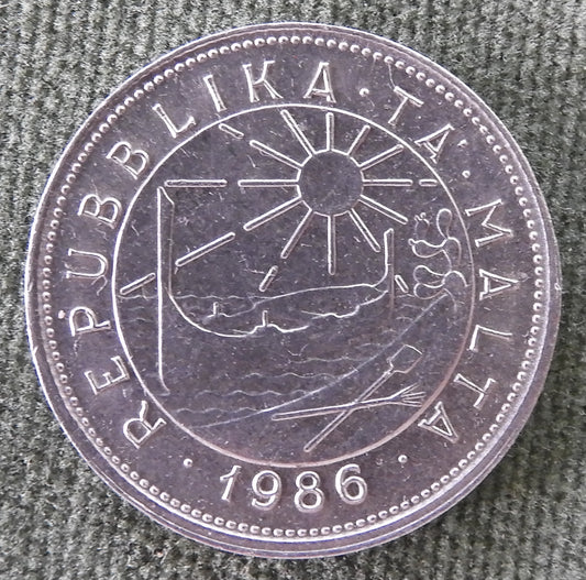 Maltese Malta 1986 25 Cent Coin
