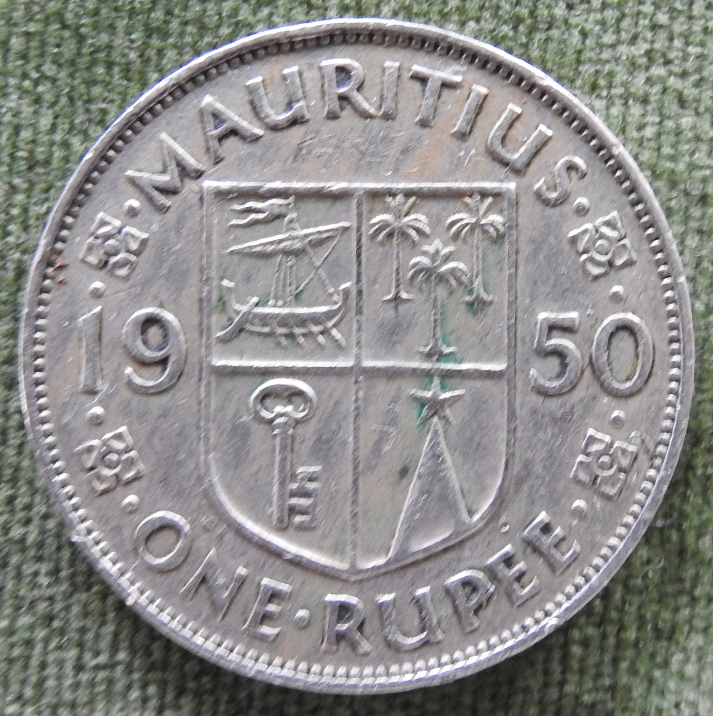 Mauritius 1950 1 Rupee King George VI Coin
