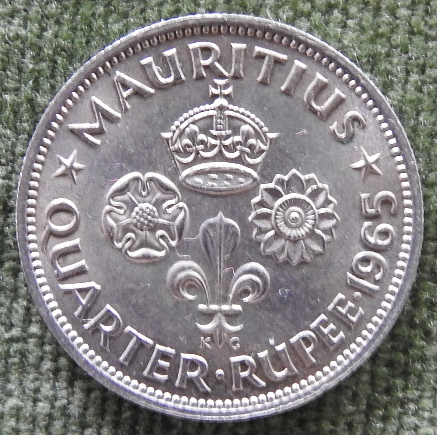 Mauritius 1965 Quarter 1/4 Rupee Coin