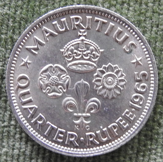 Mauritius 1965 Quarter 1/4 Rupee Coin