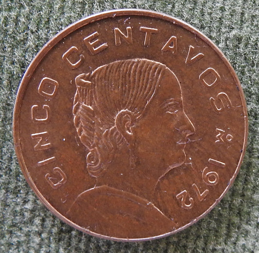 Mexican Mexico 1972 5 Centavos Coin - Circulated