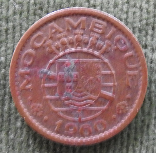 Mozambique 1960 10 Centavos Arms Within Crowned Globe Coin