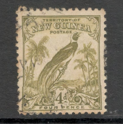 New Guinea 1931 4d Olive 10th Anniversary of Australian Mandate Stamp - Perf: 11