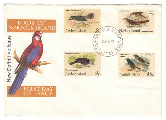 Norfolk Island 25th February 1970 Birds First Day Cover Postmarked Norfolk Island
