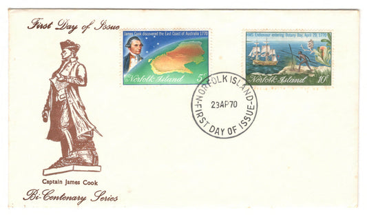 Norfolk Island 1970 Bi-Centenary Series First Day Cover Postmarked Norfolk Island