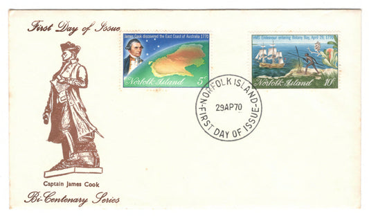Norfolk Island 1970 Bi-Centenary Series First Day Cover Postmarked Norfolk Island