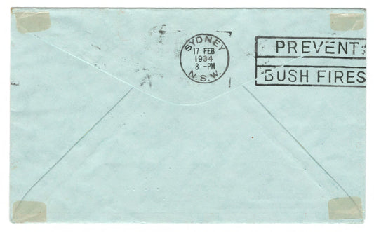 New Zealand 1934 Airmail Cover - Faith In Australia - First Trans-Tasman Airmail