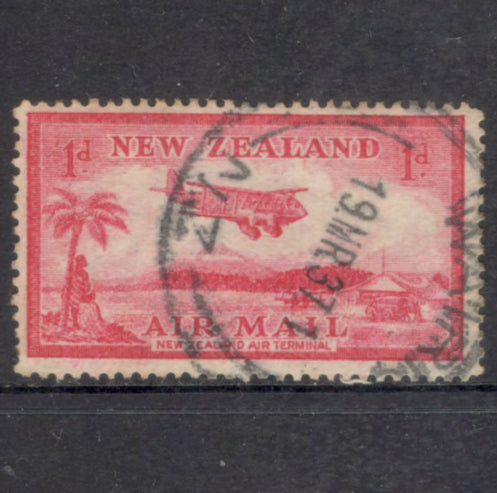 New Zealand 1935 1d 1 Penny Airmail Carmine Stamp