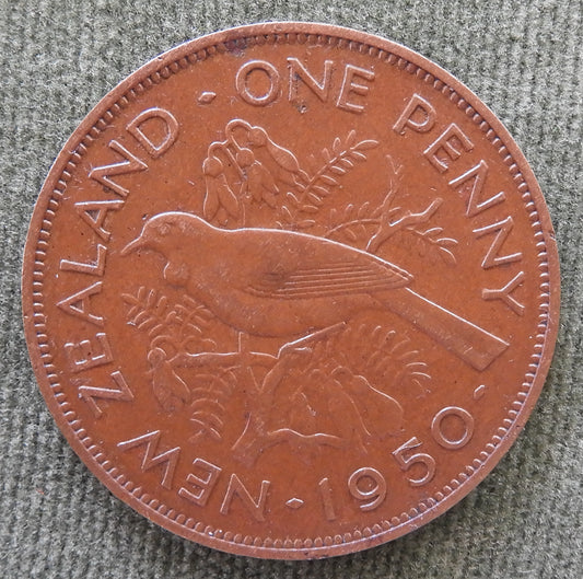 New Zealand 1950 Penny King George VI Coin