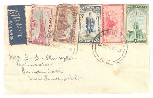 New Zealand 1950 Envelope Hand Stamped