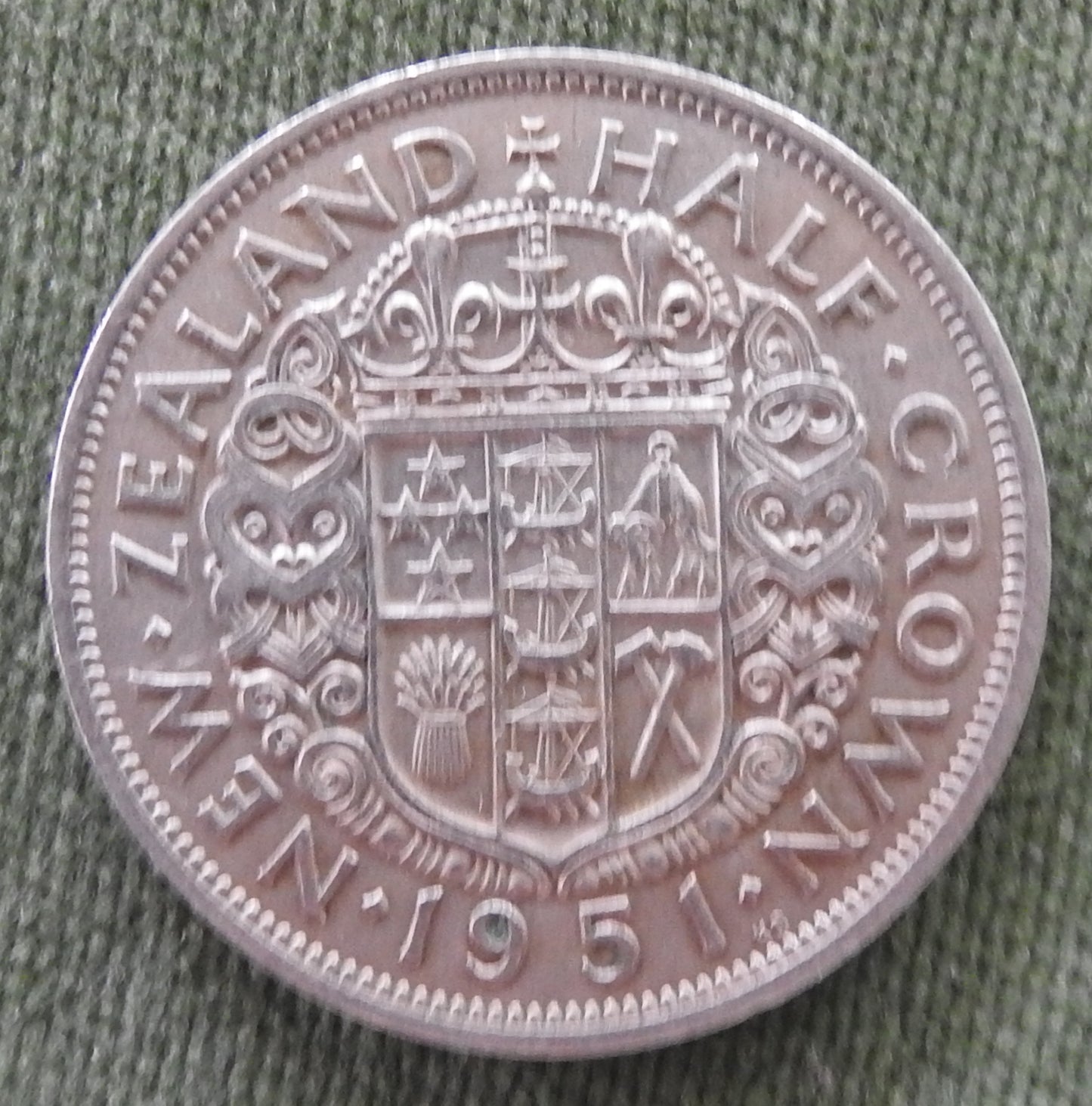 New Zealand 1951 Half Crown King George VI Coin