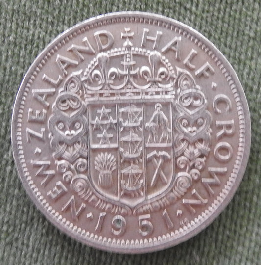 New Zealand 1951 Half Crown King George VI Coin